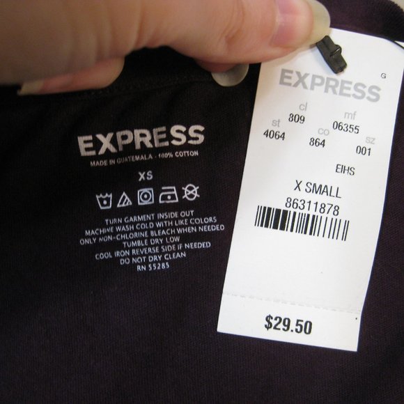 NWT Express purple graphic tee t shirt top XS extra small - Picture 6 of 6